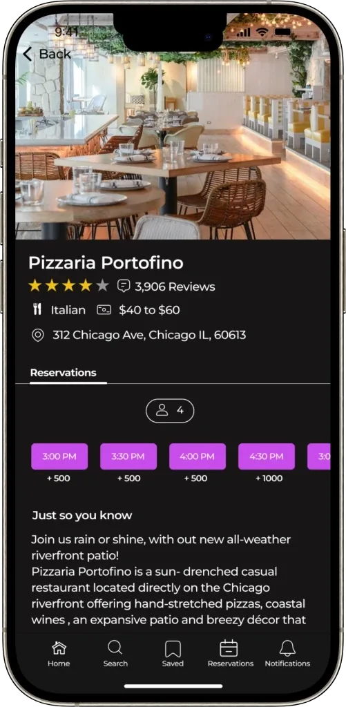 Restaurant detail screen