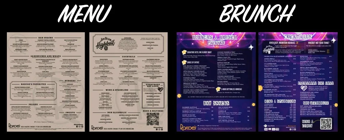 The old Roscoe's PDF menus